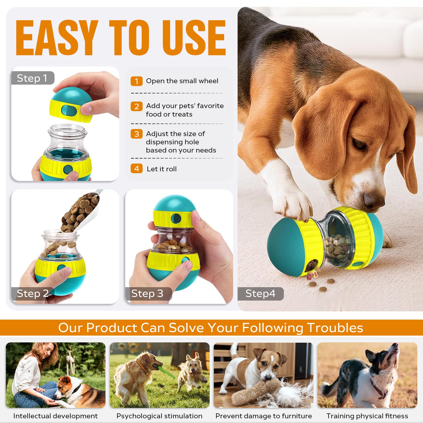 Adjustable Treat Dispensing Puzzle Ball for Dogs - Image 8