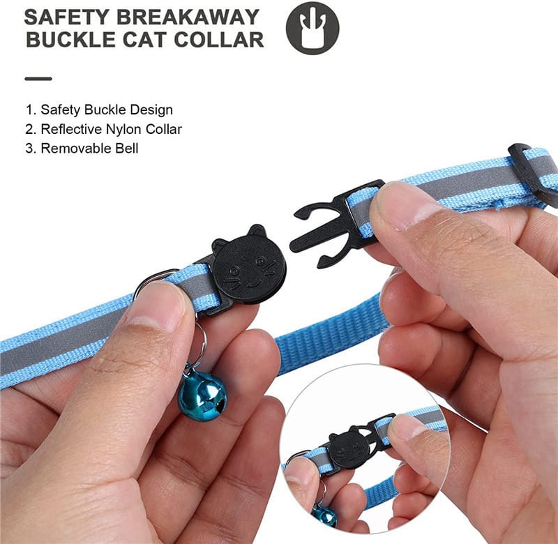 Reflective AirTag Cat Collar with Breakaway Buckle - Image 2