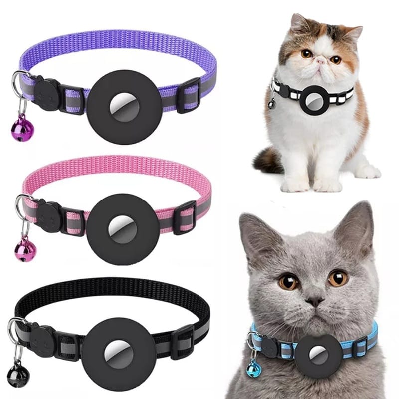 Reflective AirTag Cat Collar with Breakaway Buckle